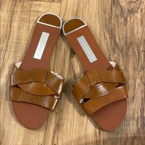 Zara Leather Slip on sandals